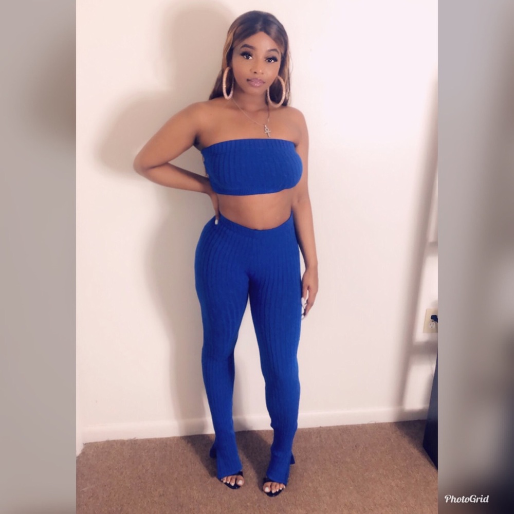 2 piece rib knitted set